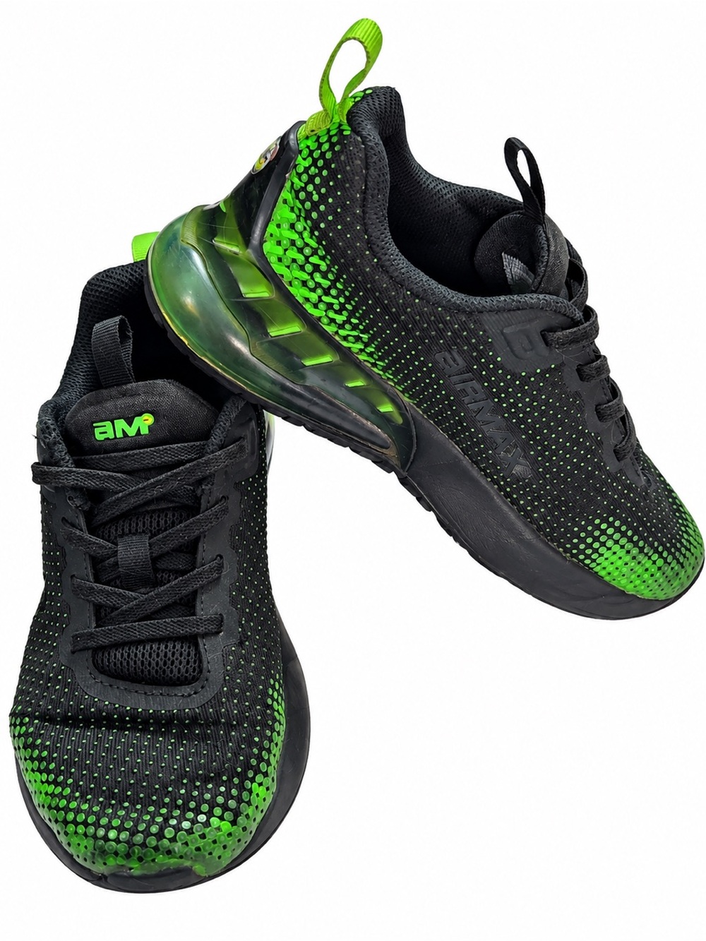 Nike Air Max Kids Sneakers Size 1 Black Green Athletic Shoes